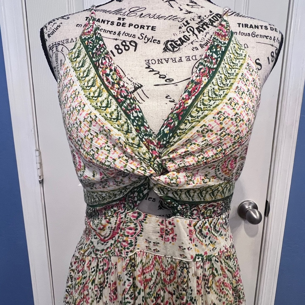 Angie Y2K Multicolor Patterned maxi Dress fairycore cottagecore romantic